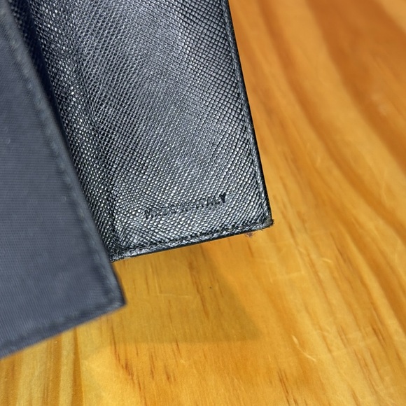 Authentic PRADA NYLON/LEATHER TRI-FOLD Wallet Black - Picture 7 of 7